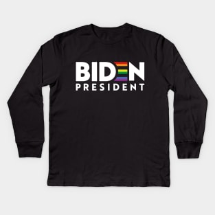 Joe Biden LGBT Shirt| Joseph Biden Gay Pride| Biden Harris 2024 Kids Long Sleeve T-Shirt